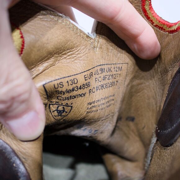 Ariat Ankle Armor 11" Heritage Roper Western Boots Brown Leather Men Size 13D - Picture 12 of 15